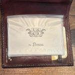 Vintage Bosca Old Leather Moda di Roma Wallet Coin Purse Hand Stained Hide 1970s Brown Photo 7