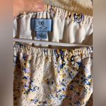 CeCe Cream Ruffled 3/4 Sleeve Blouse eyelet lined colorful floral summer casual Photo 1