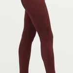 Spanx High Waist Faux Suede Leggings Merlot Burgundy Small Photo 0