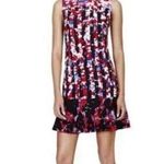 Peter Pilotto Womens Floral Crepe Sheath Dress F16826606 Fluted Hem Black Red Size M Photo 1