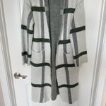 Cyrus  Medium Long Sleeve Plaid Cotigan Green Charcoal Gray Contemporary NWT Photo 7