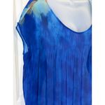 Jerry T Women's Blue Tie Dye Pleated Sheer Swim Cover Up Size M Swimwear Blue Size M Photo 7