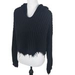 Wildfox  Marley Oversized Black Hoodie Crop Relaxed 100% Cotton Sweater Top Small Photo 8