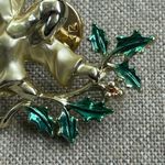Vintage Giusti Gold Tone Angel pin brooch holiday pin jewelry faith Christmas Green Photo 3