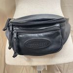 Vintage Northwest Territory Black Faux Leather 90s Fanny Pack Waist Belt Bag Photo 8