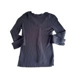 Etcetera  Ribbed Navy Long Sleeve Shirt Medium Comfort Photo 3