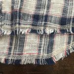 Paper Crane plaid sleeveless shirt dress Fringe hem Red white blue Size S Cotton Photo 11