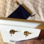 Tory Burch  Gold Logo Stud Earrings Classic Designer NWT Photo 2