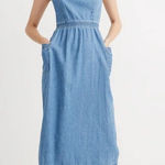 Madewell Denim Apron Midi Dress in Worn Indigo Wash Photo 0