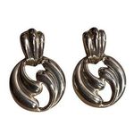 Swirly Curvy Silver Tone Openwork Earrings, Post Back For Pierced Ears Women’s Silver Photo 0