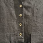 Hunter Bell XS Black Linen V-Neck Sleeveless Jumpsuit Brunch Comfort Timeless Photo 3