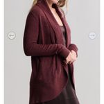 Barefoot Dreams  Cozy Chic Lite Knit Cardigan in Burgundy - Size Medium Photo 8