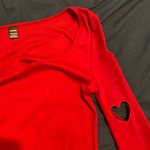 SheIn Red Dress with Heart Sleeves Photo 2