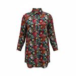 Vintage Satin Nightgown Pajama Shirt Luxury Print Cypress L/XL Black Size L Photo 1