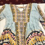 Free People Women's Blue Tegan Border Printed Mini Dress size 8 Photo 5