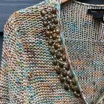 BCBGMAXAZRIA CBGMaxAzria Tan beaded cardigan Sweater Large Photo 3