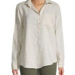 Saks 5th Avenue Saks Fifth Avenue Linen Blouse Large Beige Lagenlook Minimalist Quiet Luxury Photo 0