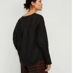 Everlane The Linen Popover Shirt in Black •Size 4 •NWT Photo 1
