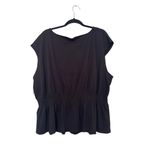 Old Navy Smocked Waist Top Blouse Women's 3X Green V-Neck Pullover Photo 1