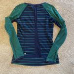 Lululemon Full Tilt L/S Slalom Stripe Inkwell Hyper Stripe Green Bean Inkwell 6 Photo 9
