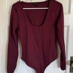 Good American  Burgundy Scuba Scoop bodysuit size large Photo 0