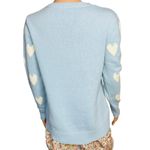 Sail To Sable womens Blue Lacecap heart wool pullover sweater Medium Photo 2