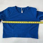 Lululemon Cozy Crop Top Mini Hyper Stripe Baroque Blue size 8 Photo 5