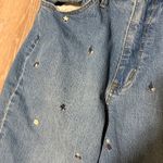 Universal Threads Women Straight Fit Floral Embroidered Vintage Straight Jeans, Blue Size 10 Photo 4