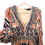 PATBO Aztec Print Fringe Boho Mini Dress NWT Sz 6/38 Pink Photo 4