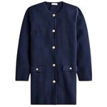 J.Crew NWT  Long Giselle Sweater Blazer Navy Size XL Photo 2