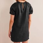 NWT Boden linen Black Puff Sleeve detail mini Dress smocked size 6 TALL Photo 4