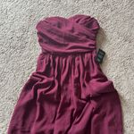 Lulus NWT  Maroon Strapless Maxi Formal Dress Photo 1