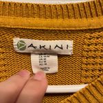 Akini  Dark Yellow Crewneck Cotton Blend Sweater With Side Zip Size M Photo 6