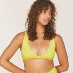 ANDIE  Swim The Belmar Bikini Top Women's Med Honeysuckle Yellow Glossy Eco Nylon Photo 0