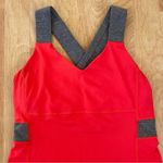 Lululemon  Push Ur Limits Tank Top Red Coral Gray Size 6 Criss Cross Back Passion Photo 3
