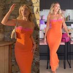 House Of CB  'Aiza' Flame‎ Orange Maxi Dress NWOT size XS Photo 5