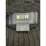 Anthropologie Maeve Black Cable Knit Long Sleeve Turtleneck Crop Sweater Top XS Photo 2