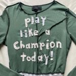 Notre Dame green and white patchwork longsleeve Photo 2