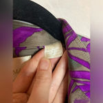 Dana Buchman Vintage  Silk Tropical Print Long Sleeve Shirt Size 6 Purple Photo 5