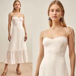 Reformation  Enya Midi White Dress Photo 3