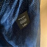 Spellbinding Beauty Navy Glitter Sleeveless Tulle Gown Blue Size M Photo 6