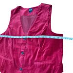 Gap Vintage  Velvet Vest Womens‎ L Red Maroon Button Down Sleeveless Top Photo 4