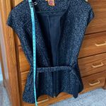 Tory Burch Senal Vest Tweed Belted Leather trim M Photo 5