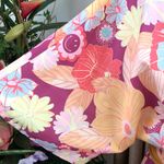 Unique Vintage  x Smiley® Purple/Pink Florals Wrap Midi Dress in Multicolor Photo 5