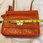 Mundi Vintage Faux Ostrich Crossbody Purse Handbag Orange FLAW Photo 11