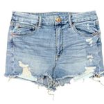 American Eagle  Super Stretch Curvy Hi-Rise Shortie Distressed Cutoff Jean Shorts Photo 0