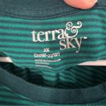 Terra & Sky  blue green striped long sleeve tee size 2X Photo 2