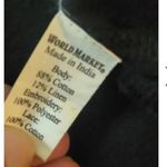 World Market Black Embroidered Lace Fringe Open Front Kimono Free Size MSRP $110 Black Photo 8