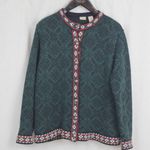 L.L.Bean Nordic Cotton Cardigan Sweater Medium Photo 0
