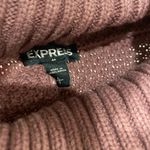 EXPRESS Mulled Wine Cable Knit Cowl Neck Mock Neck Dolman Sleeve Sweater Photo 3